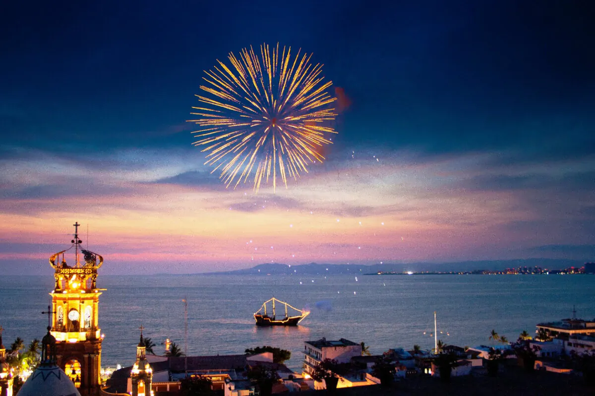 Fireworks end the night on the Malecon in Puerto Vallarta, Mexico. (Victor Block)