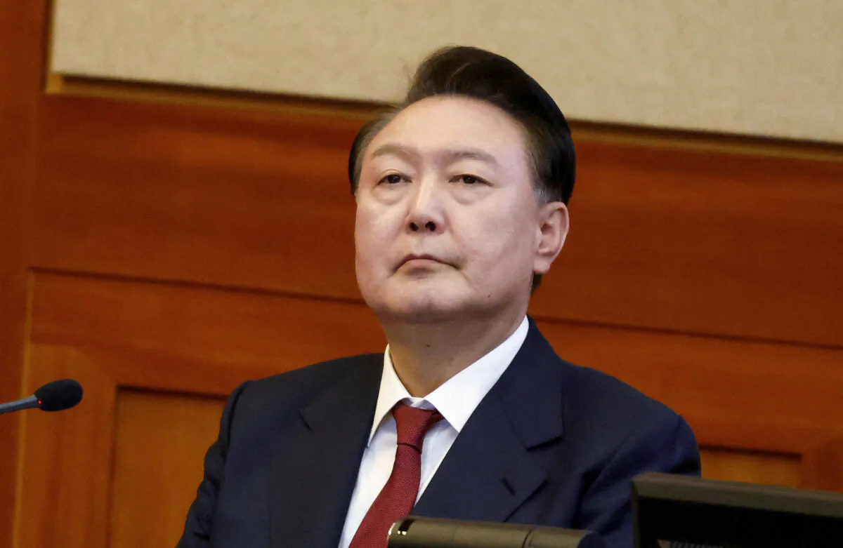 South Korean President Yoon Suk Yeol attends the fourth hearing of his impeachment trial over his short-lived imposition of martial law at the Constitutional Court in Seoul, South Korea, on Jan. 23, 2025. (Joen Heon-Kyun/Pool via Reuters)