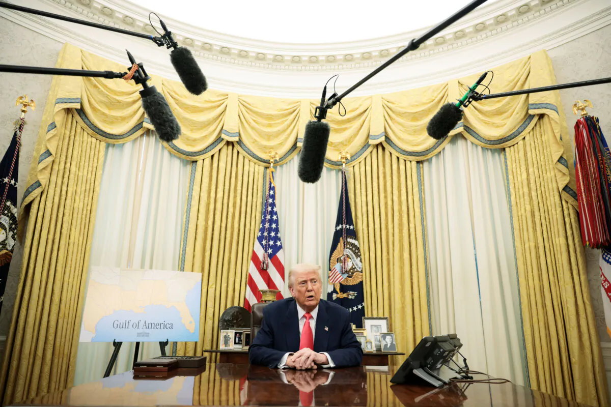President Donald Trump speaks as he signs executive orders in the Oval Office of the White House on March 06, 2025 in Washington, DC. President Trump signed a series of executive orders, including lifting 25% tariffs for all goods compliant under USMCA trade agreement, terminating the security clearances of those who work at the law firm Perkins Coie, combating drug trafficking at the northern border as well as announcing a $20 billion investment by shipping giant CMA CGM for U.S. infrastructure and jobs. (Alex Wong/Getty Images)