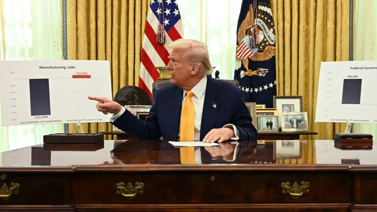 President Donald Trump prepares to speak from the Oval Office of the White House in Washington on March 7, 2025. (Jim Watson/AFP via Getty Images)