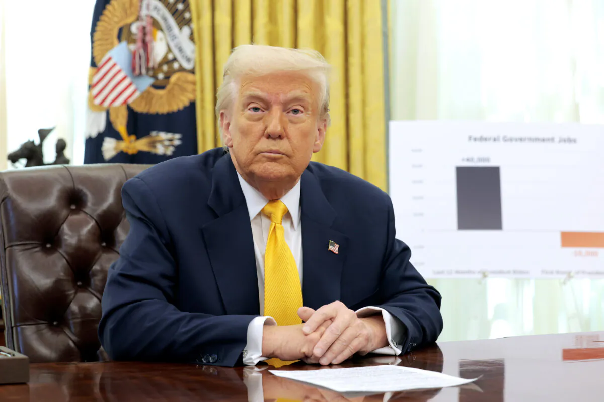 U.S. President Donald Trump delivers remarks on the jobs report from the Oval Office at the White House on March 7, 2025. (Anna Moneymaker/Getty Images)