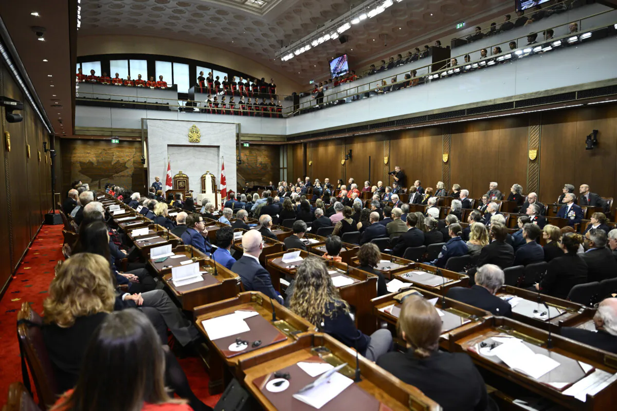 The Senate Chamber at the Senate of Canada Building in Ottawa is shown on Nov. 1, 2024. (The Canadian Press/Justin Tang)