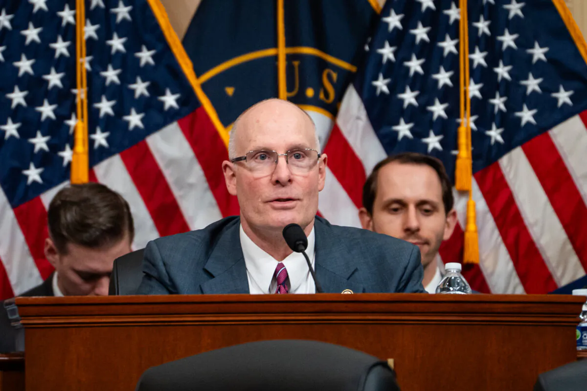 Chairman of the House Select Committee on the Chinese Communist Party Rep. John Moolenaar (R-Mich.) presides over a hearing in Washington on March 5, 2025. (Madalina Vasiliu/The Epoch Times)