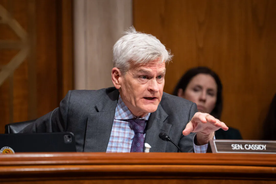 Sen. Bill Cassidy (R-La.) speaks during a hearing in Washington on March 5, 2025. (Madalina Vasiliu/The Epoch Times)