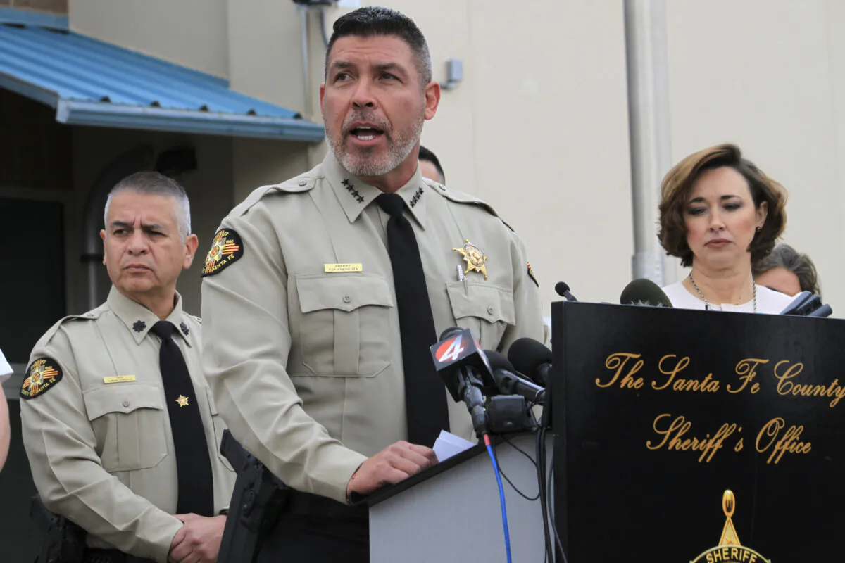 Santa Fe County Sheriff Adan Mendoza answers questions about the investigation into the deaths of actor Gene Hackman and his wife Betsy Arakawa in Santa Fe, N.M., on March 7, 2025. (Susan Montoya Bryan/AP Photo)
