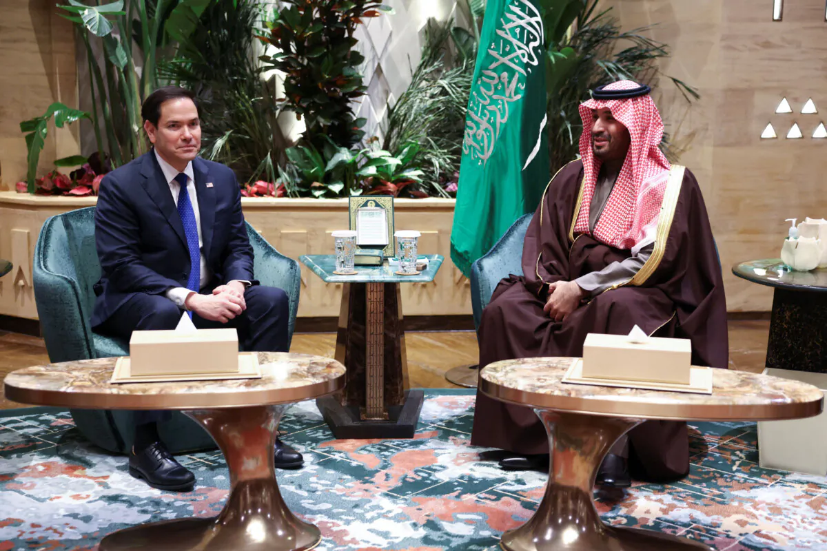 U.S. Secretary of State Marco Rubio meets with Saudi Arabia's Crown Prince Mohammed bin Salman, in Riyadh, Saudi Arabia, Feb. 17, 2025. (Reuters/Evelyn Hockstein/Pool/File Photo)