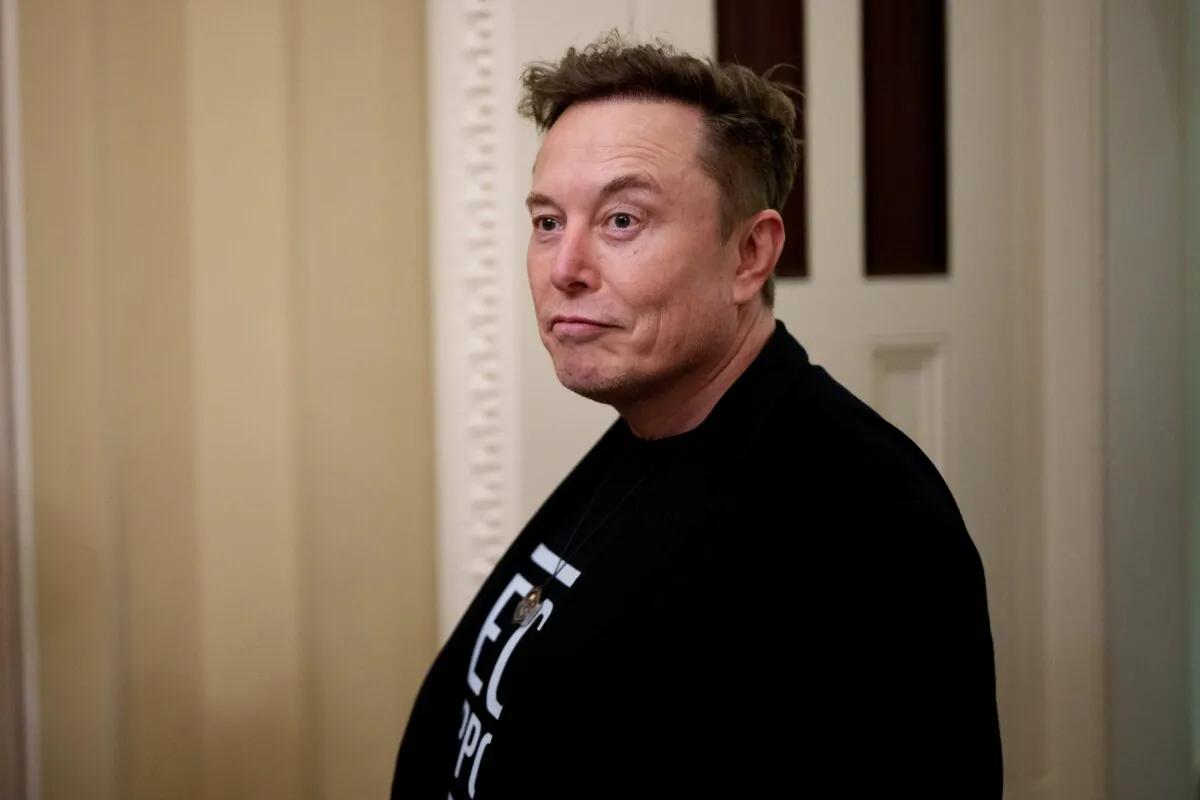 White House senior adviser to the President and Tesla and SpaceX CEO Elon Musk departs the U.S. Capitol Building in Washington, on March 5, 2025. (Andrew Harnik/Getty Images)
