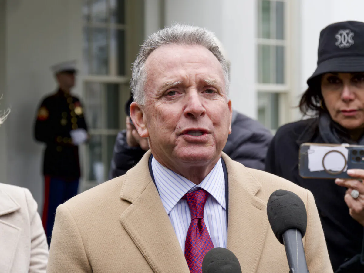 Steve Witkoff, U.S. special envoy to the Middle East, speaks to reporters at the White House in Washington on March 6, 2025. (Travis Gillmore/The Epoch Times)