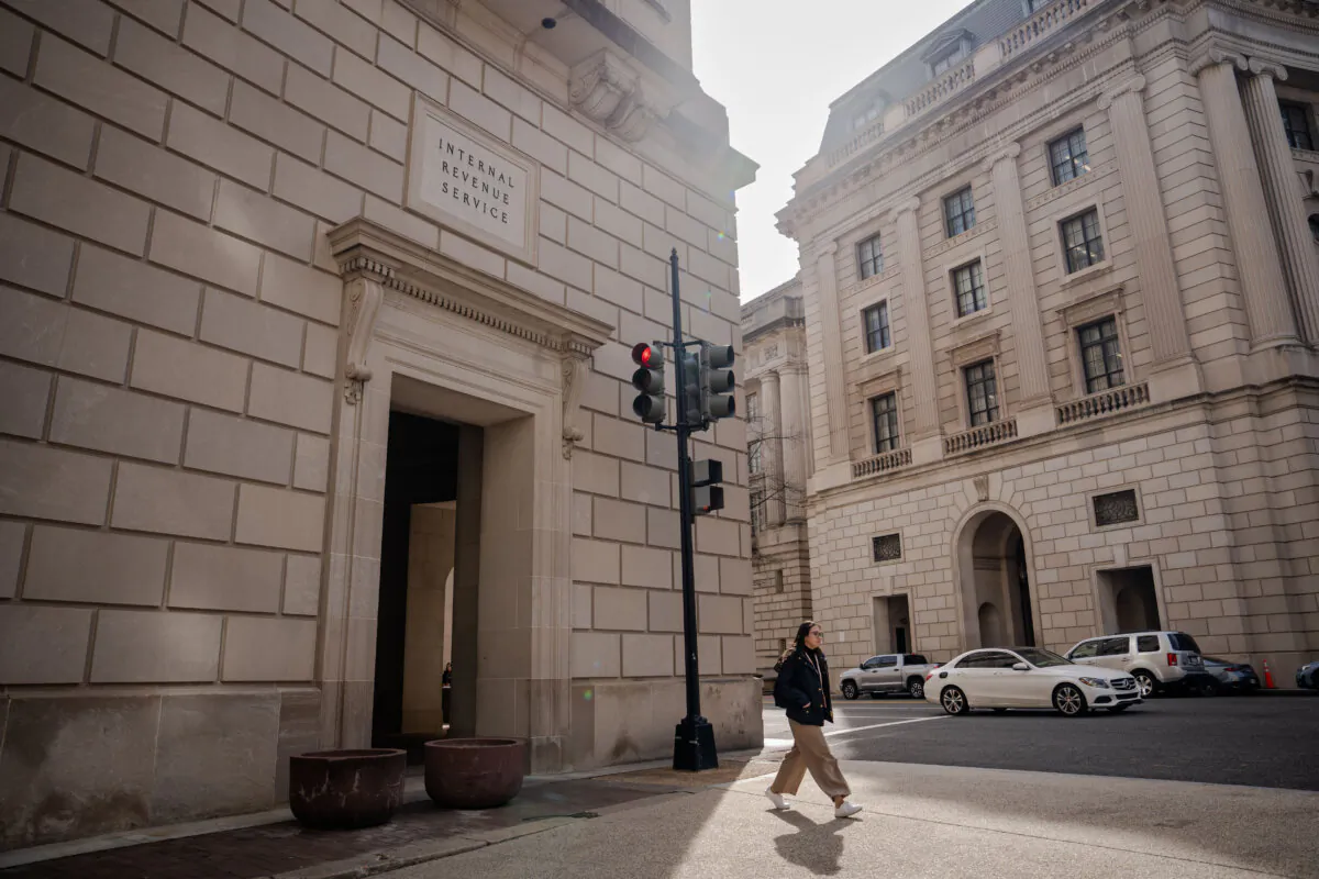 The IRS building in Washington on March 10, 2025. (Madalina Vasiliu/The Epoch Times)