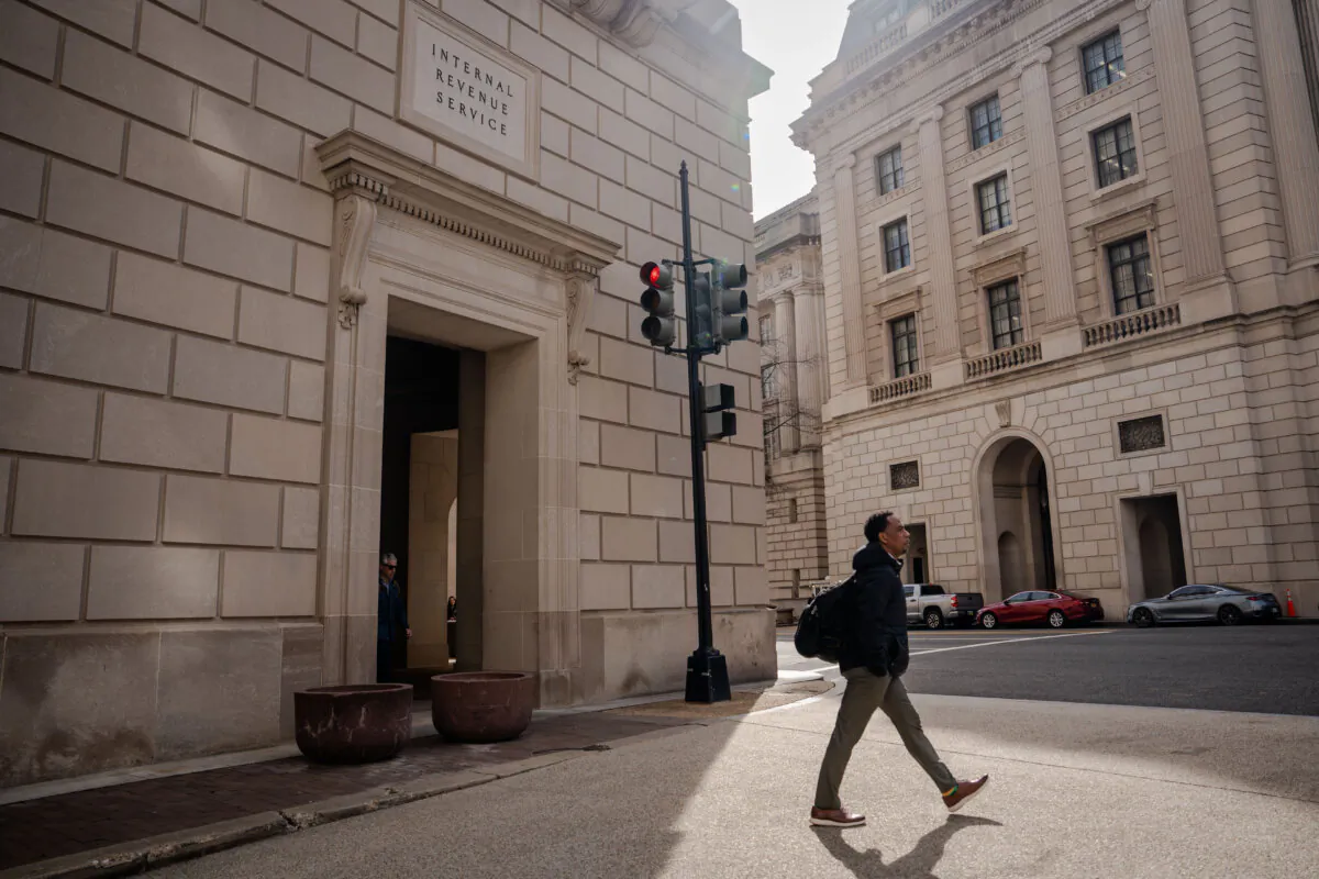 The IRS building in Washington on March 10, 2025. (Madalina Vasiliu/The Epoch Times)
