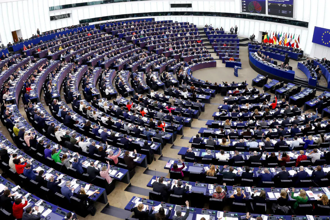 Members of the European Parliament take part in a voting session during a plenary session at the European Parliament in Strasbourg, eastern France, on March 12, 2025. (Photo by FREDERICK FLORIN / AFP) (Photo by FREDERICK FLORIN/AFP via Getty Images)
