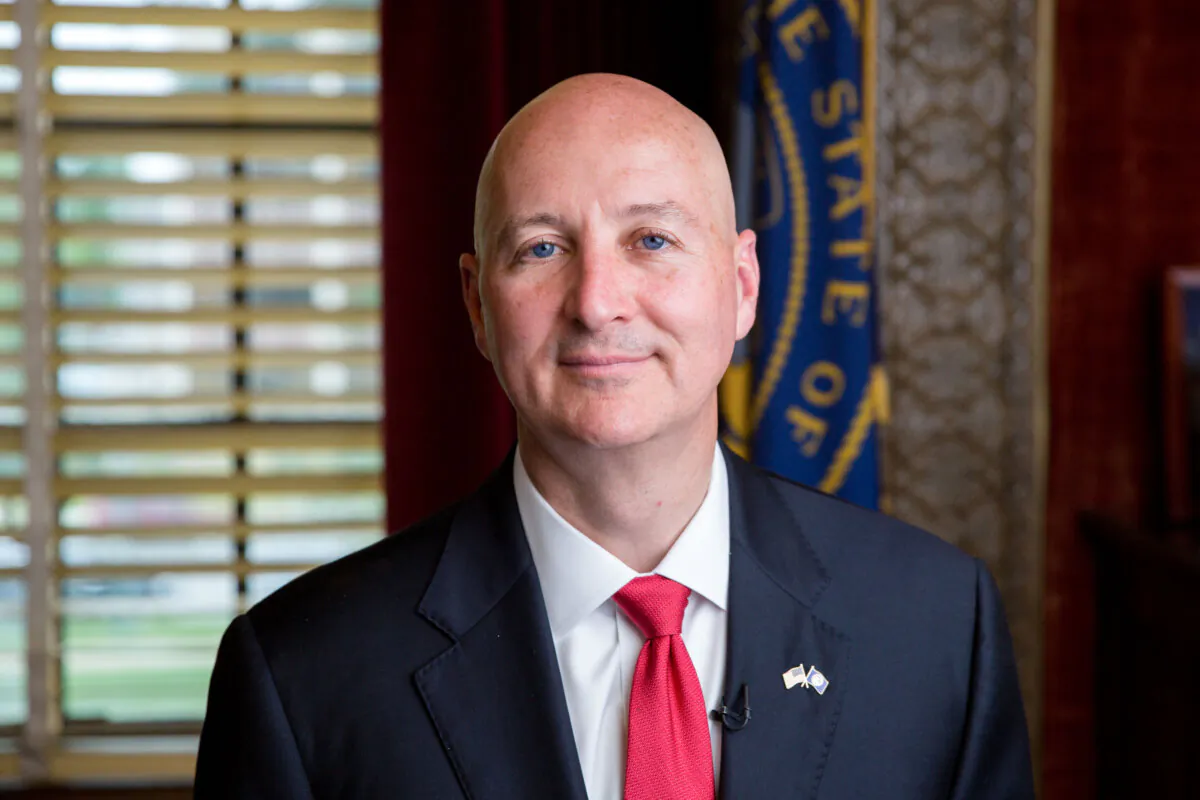 Then-Nebraska Gov. Pete Ricketts in his office in the Nebraska Capitol in Lincoln on June 24, 2021. (Petr Svab/The Epoch Times)