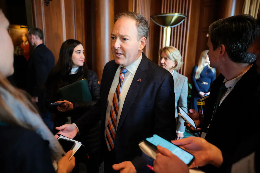 EPA Administrator Lee Zeldin speaks to reporters during a water policy announcement at the Environmental Protection Agency headquarters in Washington on Feb. 18, 2025. (Kayla Bartkowski/Getty Images)