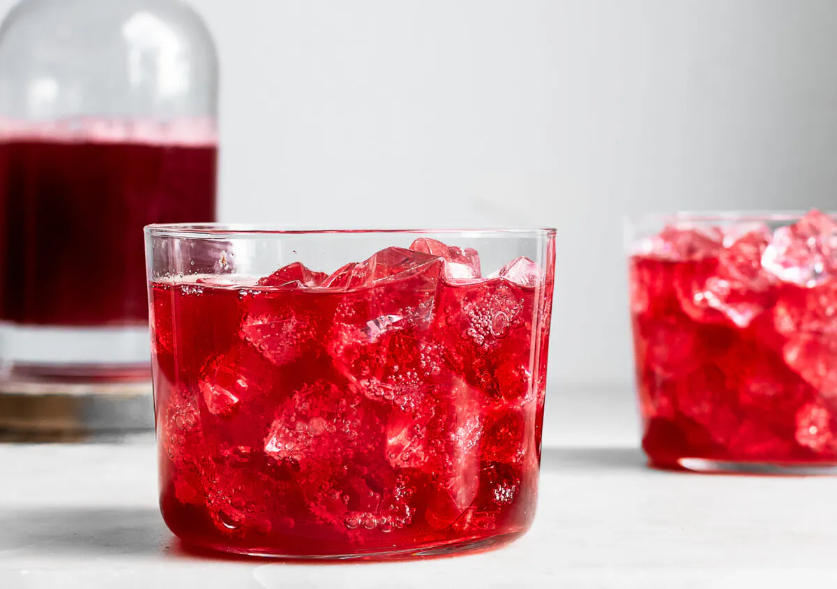 Hibiscus gives kombucha a deep red or pink color and an extra tart, floral taste. (Jennifer McGruther)