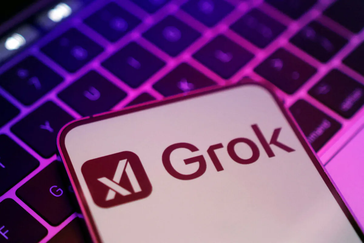 xAI and Grok logos are seen in a illustration photo on Feb. 16, 2025. (Dado Ruvic/Reuters)