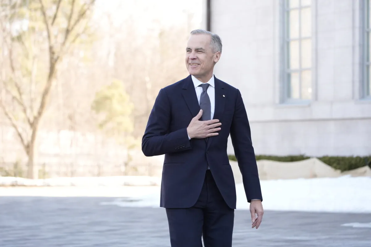 Prime minister-designate Mark Carney arrives for a swearing in ceremony at Rideau Hall in Ottawa on March 14, 2025. (Adrian Wyld/The Canadian Press)