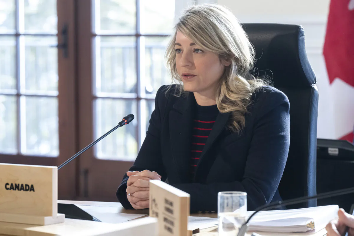 Then-Foreign Minister Mélanie Joly speaks during the G7 foreign ministers meeting in La Malbaie, Que., on March 13, 2025. Joly was sworn in as industry minister on May 13, 2025. (The Canadian Press/Saul Loeb — Pool)