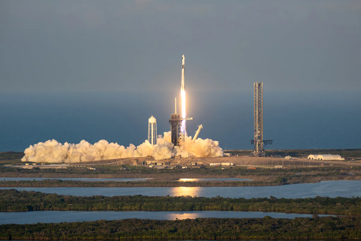 The SpaceX Falcon 9 rocket and Dragon spacecraft launches from the Launch Complex 39A at NASA’s Kennedy Space Center in Cape Canaveral, Fla., on March 14, 2025. (Brandon Bell/Getty Images)
