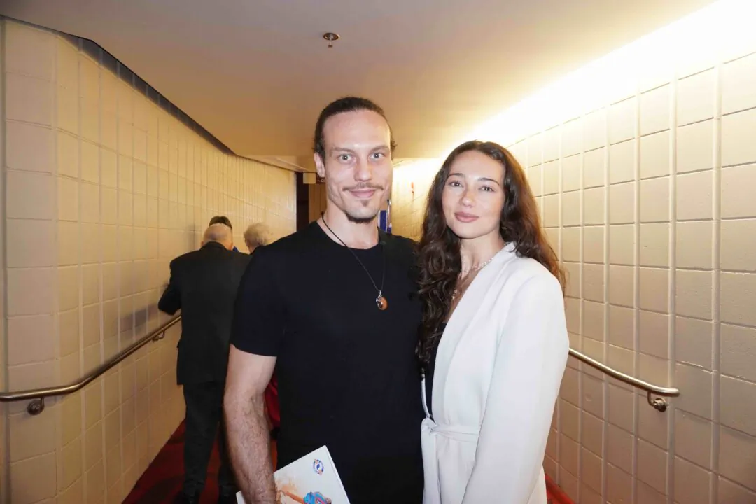 Constantine Sardelis and Dallas Dominique enjoyed Shen Yun's evening performance at the BJCC Concert Hall on March 15, 2025. (Sonia Wu/The Epoch Times)