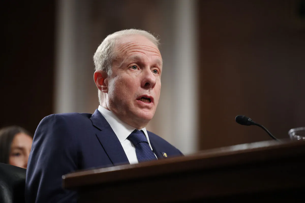 Stephen Feinberg, President Donald Trump's nominee to be Deputy Secretary of Defense, testifies on Capitol Hill, in Washington, on Feb. 25, 2025. (Win McNamee/Getty Images)