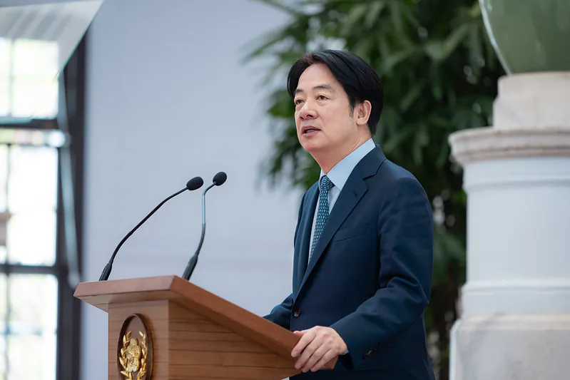 Taiwanese president Lai Ching-te held a press conference after a high-level national security meeting on March 13, 2025. (Courtesy of the Office of the President, Republic of China)