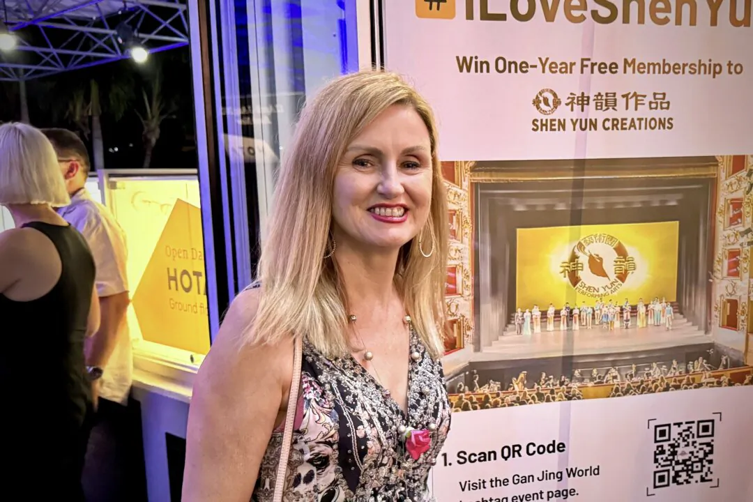 Film producer Annie Kinnane at Shen Yun on the Gold Coast, Australia, on March 15, 2025. (Daniel Y. Teng/The Epoch Times)