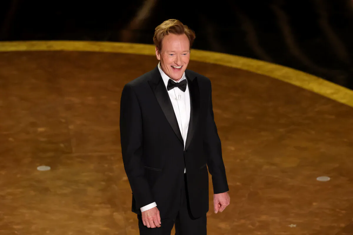 Host Conan O'Brien speaks onstage during the 97th Annual Oscars at Dolby Theatre in Hollywood, Calif., on March 2, 2025. (Kevin Winter/Getty Images)