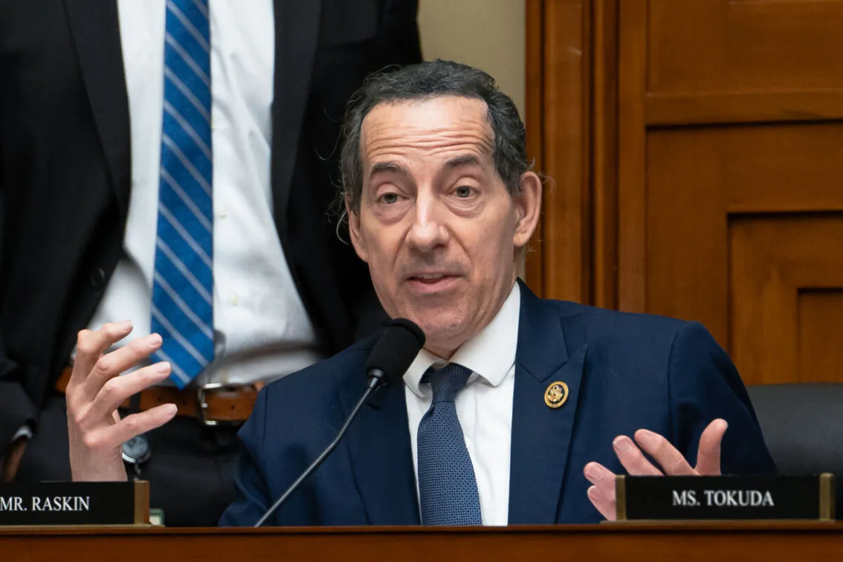 Rep. Jamie Raskin (D-Md.) speaks during a hearing where Dr. Anthony Fauci testified before the Select Subcommittee on the Coronavirus Pandemic, in Washington, on June 3, 2024. (Madalina Vasiliu/The Epoch Times)