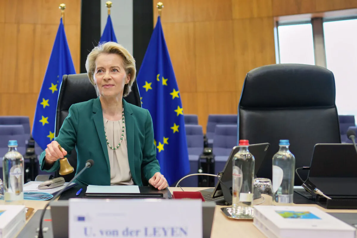 European Commission President Ursula von der Leyen at the EU headquarters in Brussels on March 19, 2025. (Virginia Mayo/AP Photo)