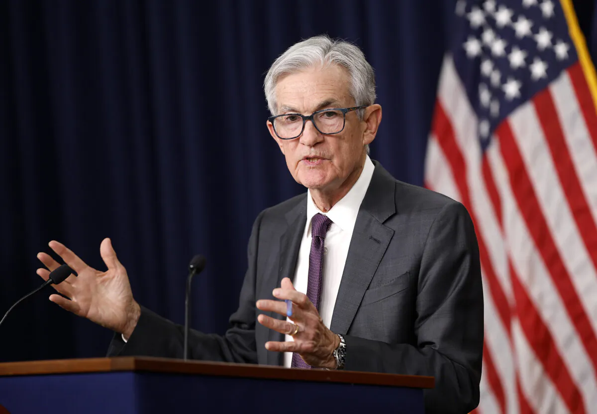 Federal Reserve Chairman Jerome Powell delivers remarks at a news conference following a Federal Open Market Committee meeting at the Federal Reserve in Washington on March 19, 2025. (Kevin Dietsch/Getty Images)