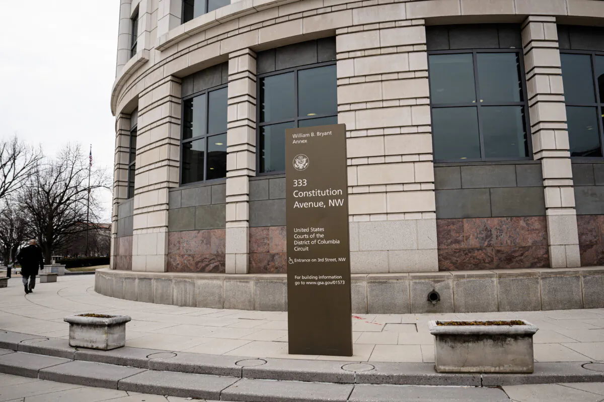 The E. Barrett Prettyman U.S. Court House in Washington on Feb. 19, 2025. (Madalina Vasiliu/The Epoch Times)