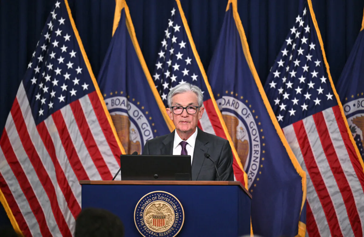 Federal Reserve Chair Jerome Powell holds a press conference after the Monetary Policy Committee meeting, at the Federal Reserve in Washington on March 19, 2025. (Roberto Schmidt/AFP via Getty Images)