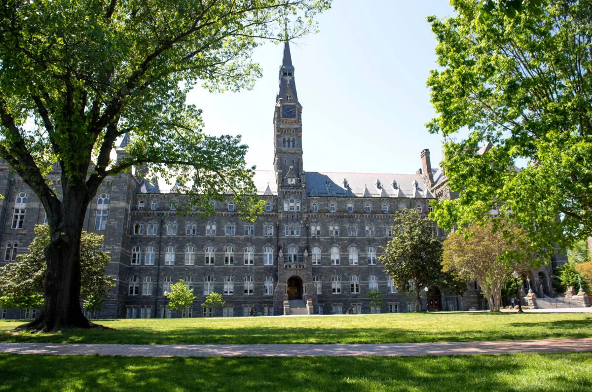 The campus of Georgetown University in Washington on May 7, 2020. (Saul Loeb/AFP via Getty Images)