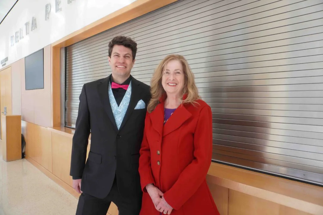 Jared Moss and Kat Connolly enjoyed Shen Yun's matinee at the George S. and Dolores Doré Eccles Theater on March 23, 2025. (Mary Mann/The Epoch Times)