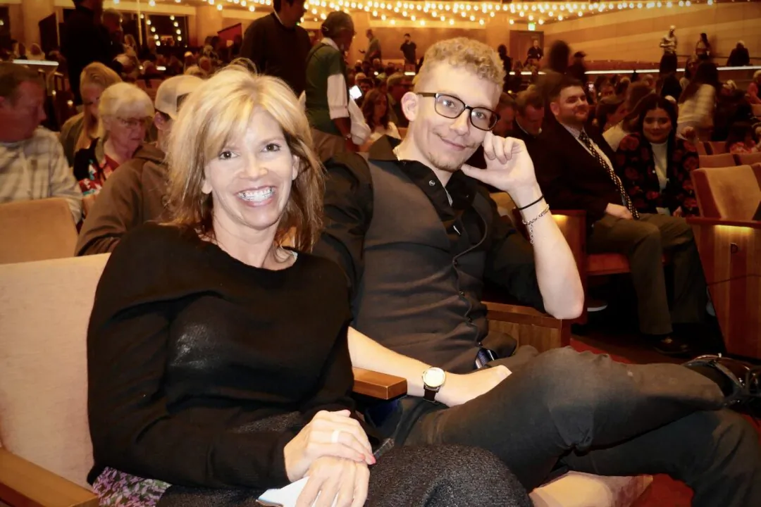 Financial controller Barb Rowell and her son Manson, enjoyed Shen Yun at the George S. and Dolores Doré Eccles Theater, in Salt lake City, on March 22, 2025. (Steve Ispas/The Epoch Times)