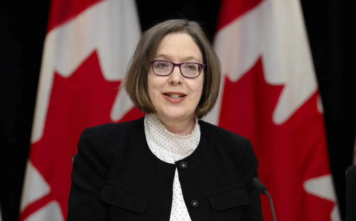 CSIS Deputy Director, Operations, and Chair of the Security and Intelligence Threats to Elections Task Force Vanessa Lloyd speaks during a news conference in Ottawa on Monday, Mar 24, 2025. THE CANADIAN PRESS/Adrian Wyld