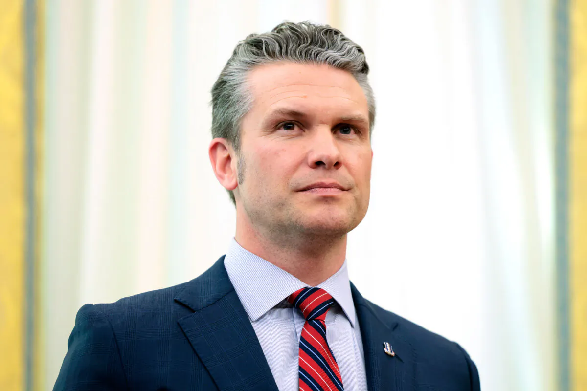 Secretary of Defense Peter Hegseth in the Oval Office of the White House on March 21, 2025. (Anna Moneymaker/Getty Images)
