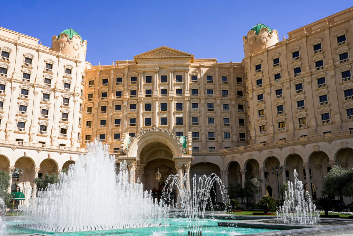 A general view of the Ritz-Carlton hotel, where talks between Russia and the United States are being held aimed at ending the conflict between Russia and Ukraine, in Riyadh, Saudi Arabia, on March 24, 2025. (Mohammed Benmansour/Reuters)