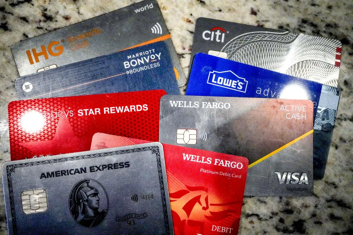 Credit cards in as seen in a file photo on Jan. 18, 2024. (Mike Stewart/AP Photo)