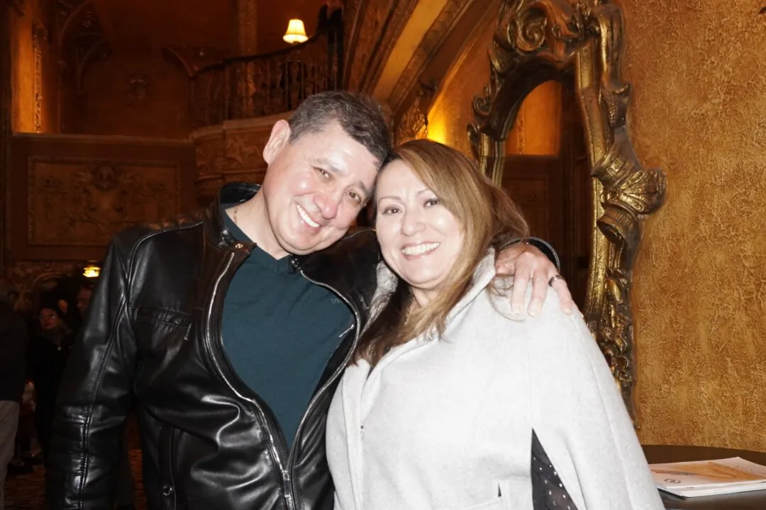 Felipe Tilca and his wife Marisol enjoyed Shen Yun at the Coronado Theatre in Rockford, Illinois, on March 25, 2025. (Nancy Ma/The Epoch Times)