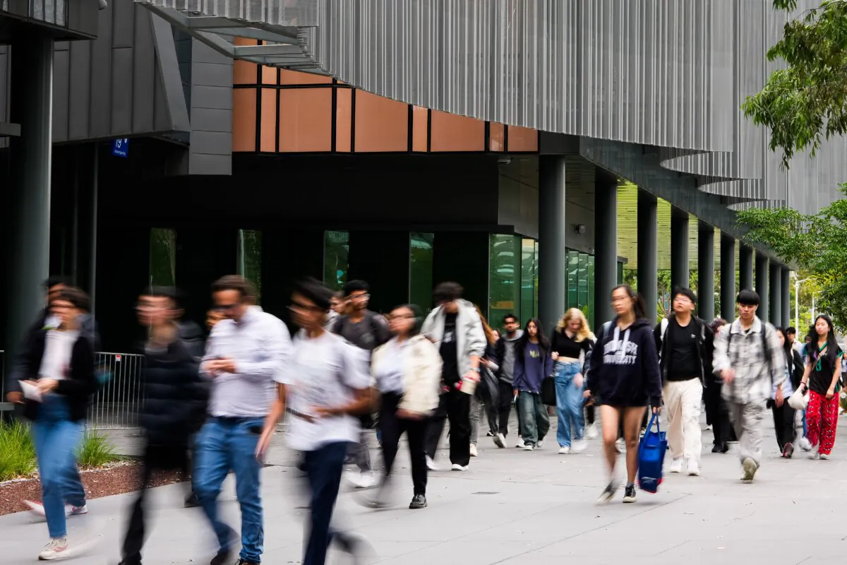 A general view of university students on campus at Monash University in Melbourne, Australia on March 26, 2025. (Asanka Ratnayake/Getty Images)