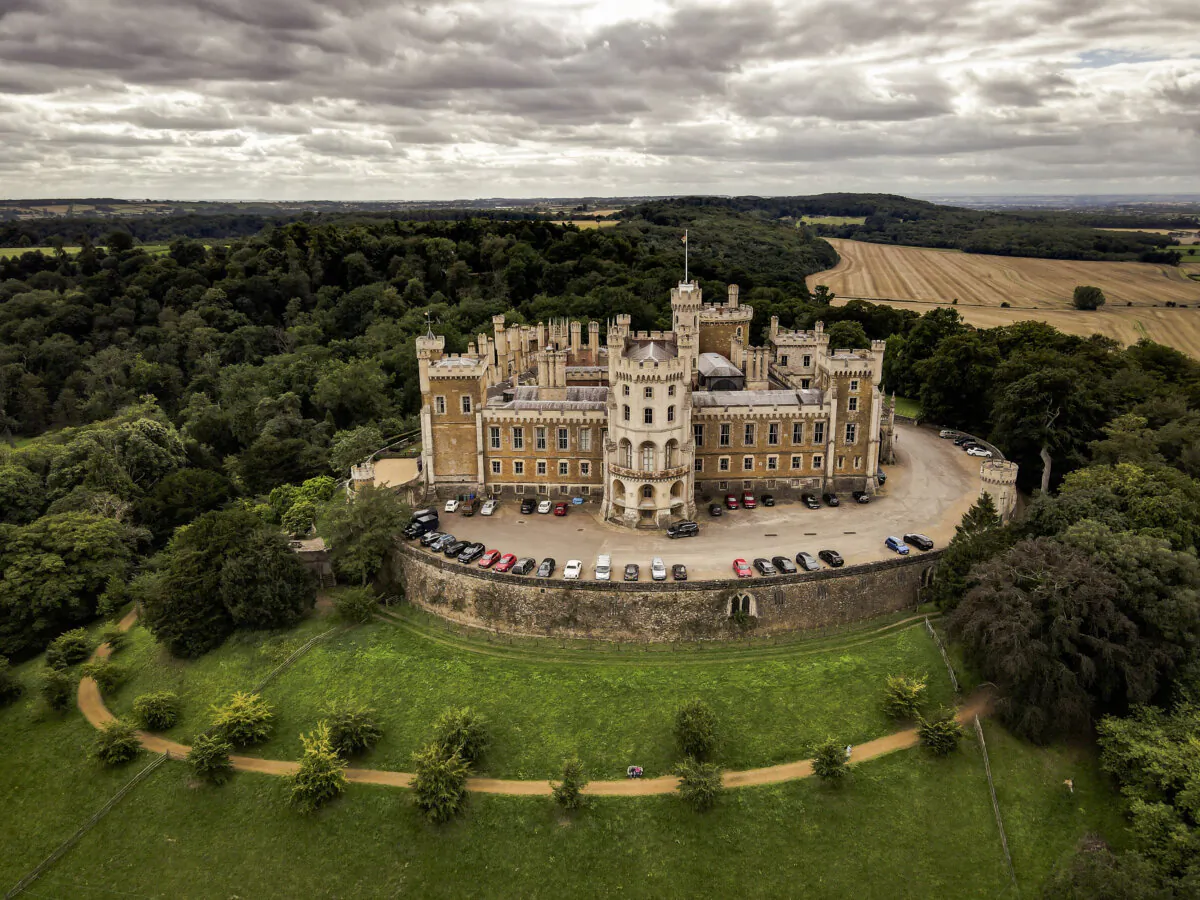 The neo-Gothic castle’s turrets and towers rise over a 16,000-acre estate in Leicestershire, England, like a fairy-tale illustration. Crowning a hill in the Vale of Belvoir, which means “beautiful view” in Norman French, the castle is acknowledged as one of England’s finest examples of Regency architecture. (FlowFocusPhoto/Shutterstock)
