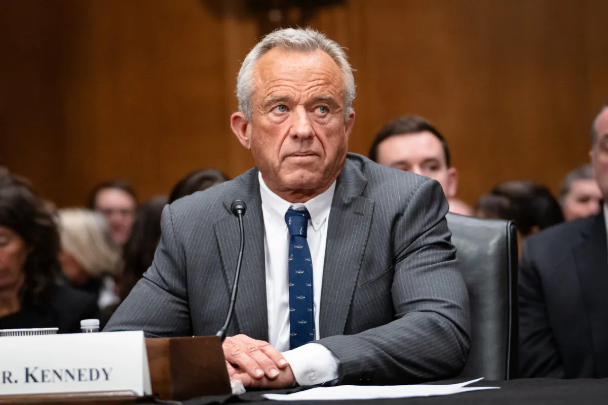 Robert F. Kennedy Jr., nominee for secretary of Health and Human Services, testifies before the Senate Committee on Health, Education, Labor, and Pensions on Capitol Hill in Washington on Jan. 30, 2025. (Madalina Vasiliu/The Epoch Times)