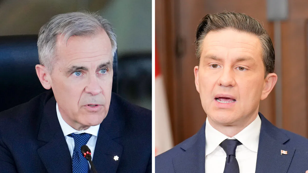 (Right) Liberal Leader Mark Carney; (Left) Conservative Leader Pierre Poilievre. (The Canadian Press/Sean Kilpatrick; Adrian Wyld)