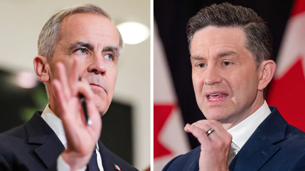 (L-R) Liberal Leader Mark Carney; Conservative Leader Pierre Poilievre. (The Canadian Press/Sean Kilpatrick; Adrian Wyld) 