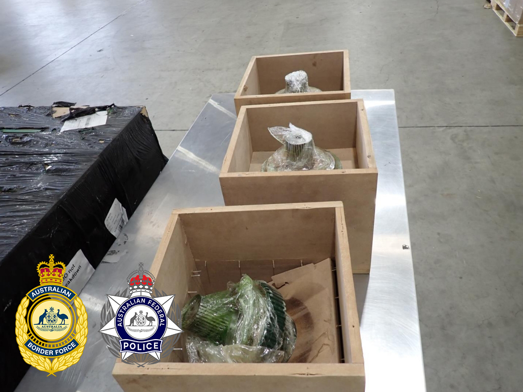 The seized 99 kilograms of methamphetamine was inside boxes labelled "transmission gears."