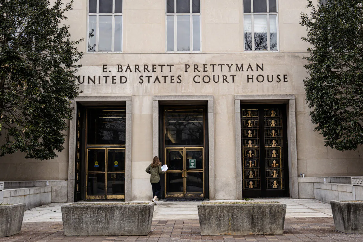The E. Barrett Prettyman U.S. Court House in Washington on Feb. 19, 2025. (Madalina Vasiliu/The Epoch Times)