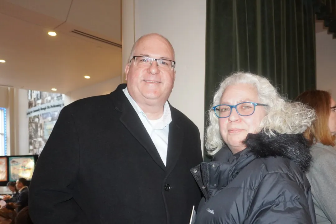 Joe and Leslie Mackinnon attended Shen Yun Performing Arts at the Hanover Theatre on March 29, 2025. (Nancy Ma/The Epoch Times)