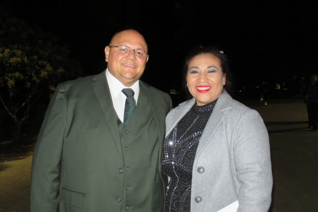 Marvin and Claudia Arevalo enjoyed Shen Yun Performing Arts at Bridges Auditorium, in Claremont, Calif., on March 29, 2025. (Linda Jiang/The Epoch Times)