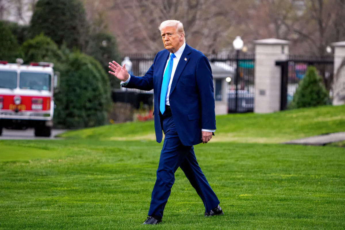President Donald Trump walks towards Marine One on the South Lawn of the White House on March 28, 2025. (Andrew Harnik/Getty Images)